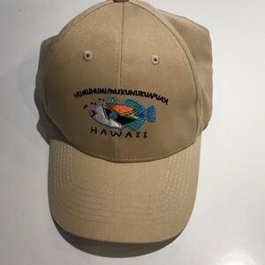 Tan Hawaii Embroidered Fish Hat